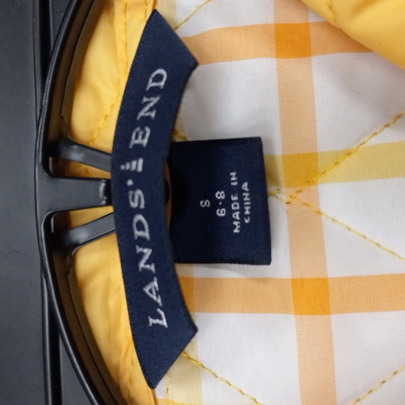 Lands End Sunshine Yellow, Quilted, Thermolite, 2 Pocket, Button Down Jacket - Picture 8 of 13